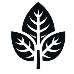 Fototapeta premium Black silhouette of a marijuana leaf icon used as a vector illustration for a design element or tattoo symbol