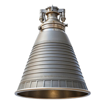 Rocket engine isolated on transparent background, a crucial component for space travel