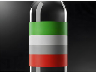 Bottle mockup with striped label design