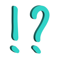 3d exclamation mark and question mark clipart Single element for design