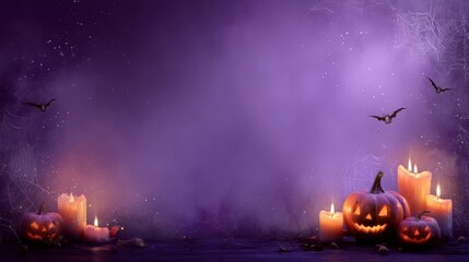 A spooky Halloween background template featuring a decorative board with bats, black bones, and a pyramid design,