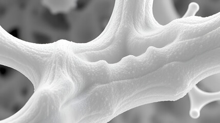 Closeup shot of spongy bone tissue growing in slow motion, scanning electron microscope, 3d animation.