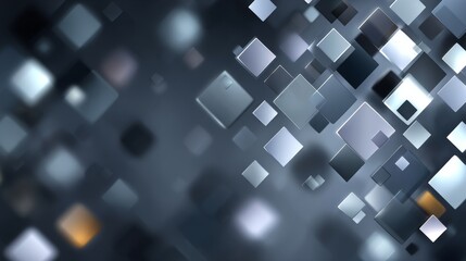 Abstract Geometric Floating Squares Background with Soft Lighting and Depth of Field Creating a Modern and Elegant Design