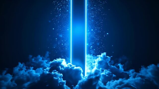 Glowing arrow emerging from clouds, symbolizing progress and upward trajectory