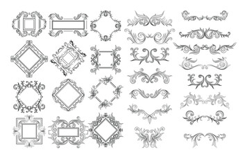 set of decorative elements