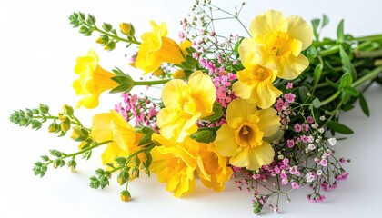 Vibrant yellow flowers in a bouquet