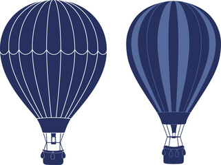 Obraz premium Hot Air Balloon Silhouette Icons for Travel and Adventure