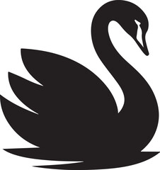Naklejka premium Elegant Black Swan Logo & Icon