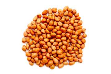 Raw peanuts with red skin