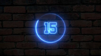 Neon sci-fi countdown timer, futuristic hud glowing digital clock animation from 20 to 0 seconds, abstract circle tech interface design - Powered by Adobe