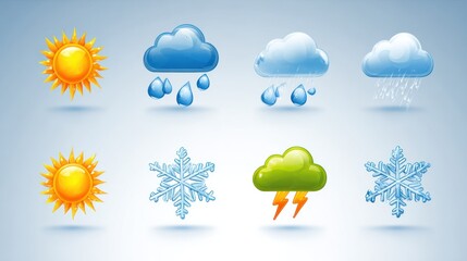 Fototapeta premium Weather icons, various conditions