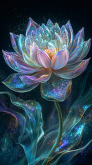 Obraz premium A Translucent Lotus Flower in a Magical Glow