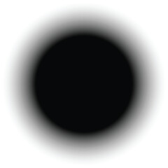 Minimalist black circle with a soft, radial blur or shadow effect on a white background. Great for overlays, abstract backgrounds, and digital UI design.