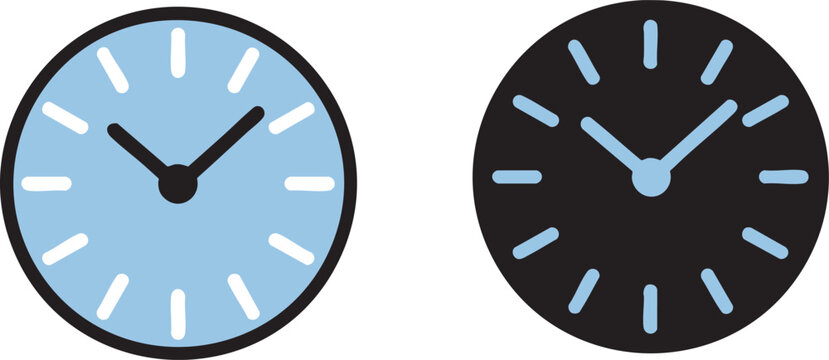 Day and night clocks showing different times, perfect for time management and schedule visuals