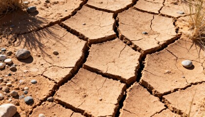 Cracked Earth: A stark image of drought and ecological hardship, the cracked earth vividly portrays the harsh realities of environmental challenges.