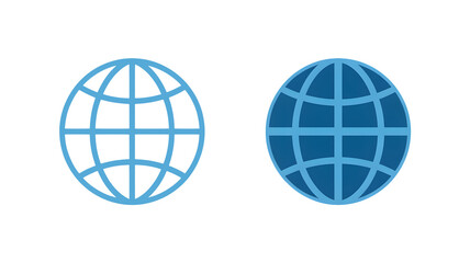 Global networks connecting people with two different globe icons