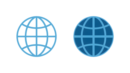 Global networks connecting people with two different globe icons