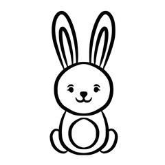 Rabbit bunny cute pet outline illustration drawing