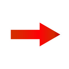 Simple red arrow pointing right, graphic design element.