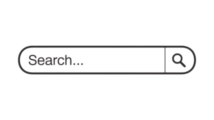 Modern search bar graphic element for website, app interface design needs