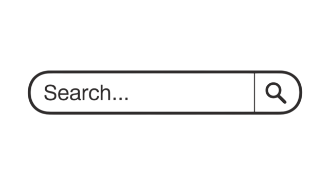 Modern search bar graphic element for website, app interface design needs