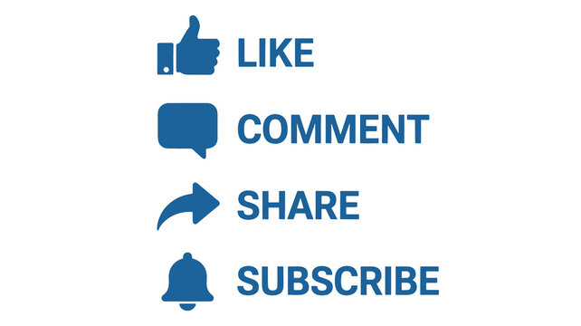 Engage your audience with like, comment, share and subscribe icons set