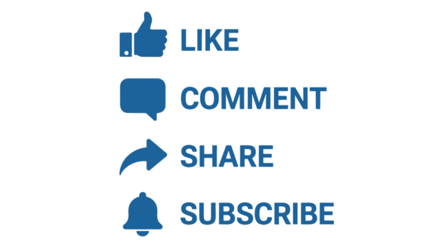 Engage your audience with like, comment, share and subscribe icons set
