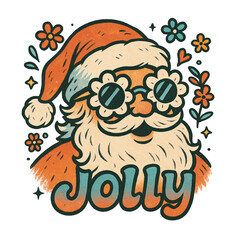 Retro Jolly Santa &ndash; Vintage Christmas PNG Set - 3