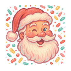 Retro Jolly Santa &ndash; Vintage Christmas PNG 