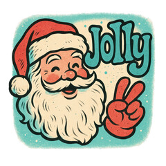Retro Jolly Santa &ndash; Vintage Christmas PNG 