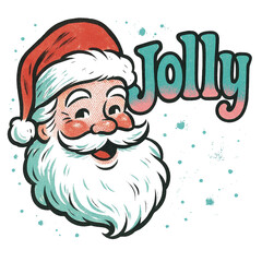 Retro Jolly Santa &ndash; Vintage Christmas PNG  