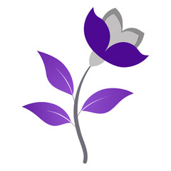 night shade silver leaf purple silhouette  vector on white background