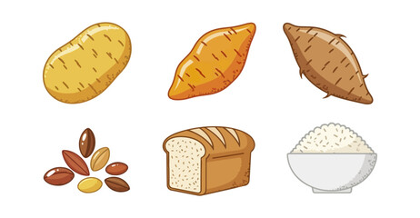 Various food items illustration