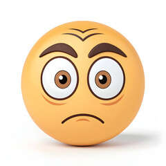 Fototapeta premium An emoji-style face with rolling eyes, isolated on white, expressing annoyance, sarcasm, disbelief,