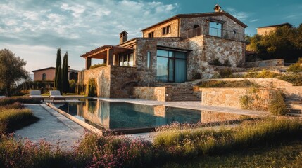 Fototapeta premium A serene workspace with colorful markers and unfolded notebooks on a clean surface, bathed in soft bokeh lighting,