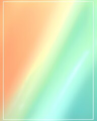 A thin white vertical frame on a soft, diagonal pastel gradient of orange, yellow, and green. A fresh and modern background