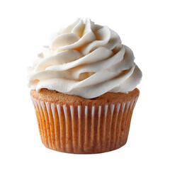 Cupcake Dessert with Vanilla Frosting Icing Treats Sweet Bakery Delight on transparent background