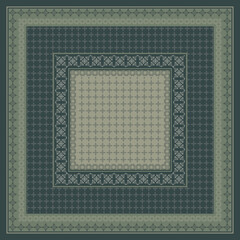 Elegant Geometric Floral Border Pattern Scarf Design