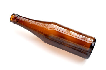 Brown glass bottle on a white background.