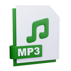 3D Green MP3 Music File Icon