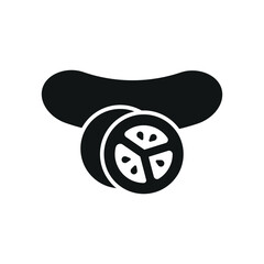 Cucumber icon in modern glyph for vegan, salad, and detox diet illustrations.