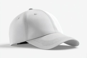 Fototapeta premium Simple White Baseball Cap on Clean Background for Casual Style