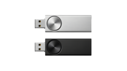 Securely store your crypto keys with a sleek silver and black hardware wallet