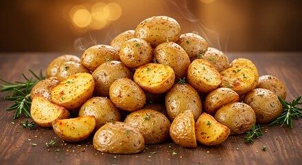 Roasted potatoes pile