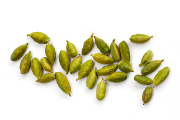Green cardamom pods with aromatic and medicinal benefits.