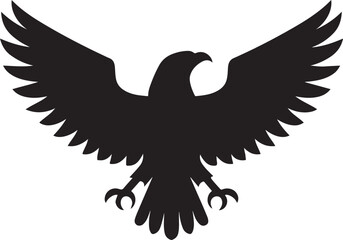 PrintSilhouette of a majestic eagle with wings spread wide in flight