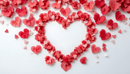 Heart of Petals – Romantic Floral Arrangement on White Background for Love and Celebration