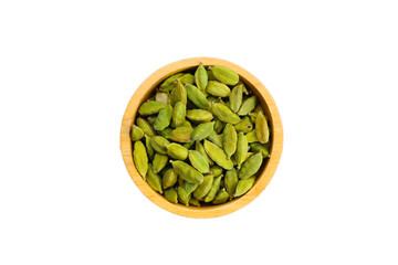 Green cardamom pods with aromatic and medicinal benefits.