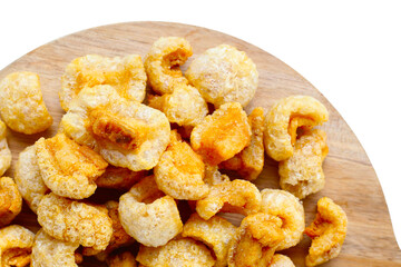 Crispy pork cracklings, a crunchy savory snack.