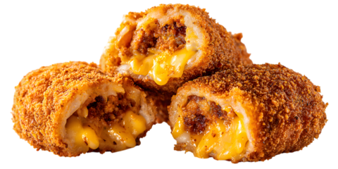 Golden fried cheese balls with gooey melted center